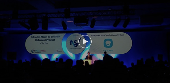 創(chuàng)高榮膺2013英國安防展入侵報(bào)警器產(chǎn)品年度最佳產(chǎn)品獎(jiǎng)-英國伯明翰頒獎(jiǎng)典禮現(xiàn)場